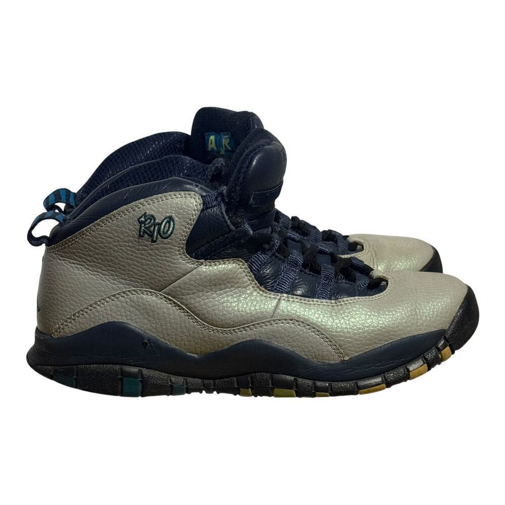 Nike Air Jordan 10 Retro Rio City Pack 2016 Rio GS Size /Women's 8.5 Gray Navy